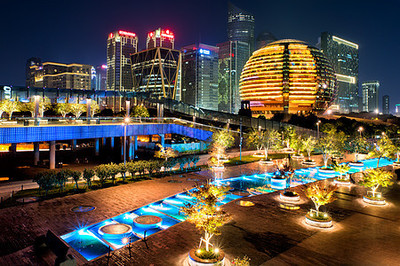 浙江杭州钱江新城夜景