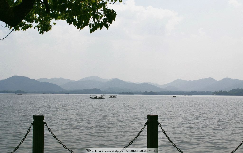 西湖美景图片,杭州 湖水 小木船 山水 风景 旅游-